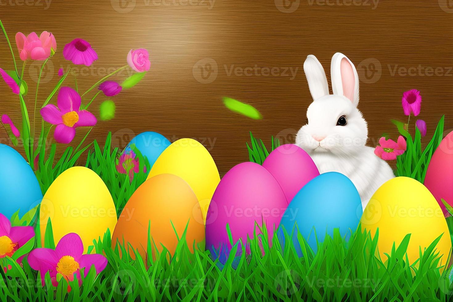 Easter Background, Happy Easter Background, Easter Day Background, Easter Bunny, Easter Egg, Ai photo