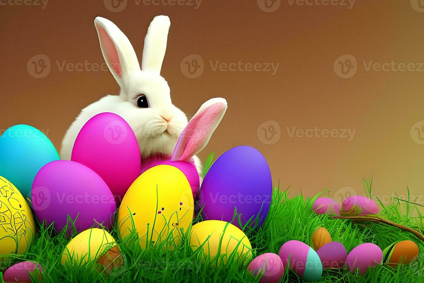 Easter Background, Happy Easter Background, Easter Day Background, Easter Bunny, Easter Egg, Ai photo