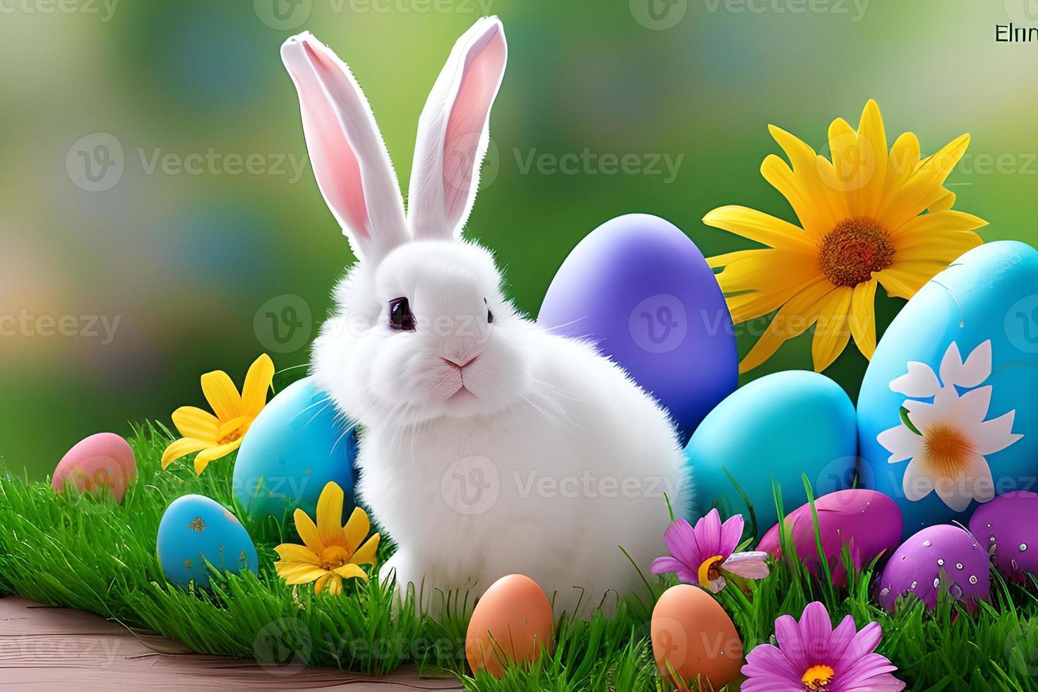 Easter Background, Happy Easter Background, Easter Day Background, Easter Bunny, Easter Egg, Ai photo