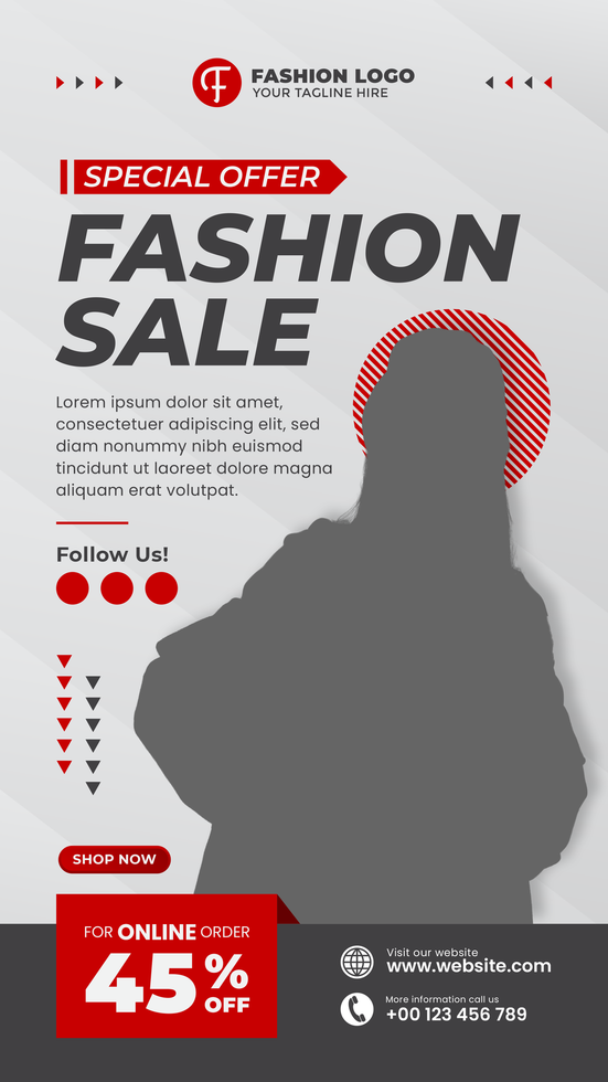 Fashion Sale Media Social Story Post Template psd