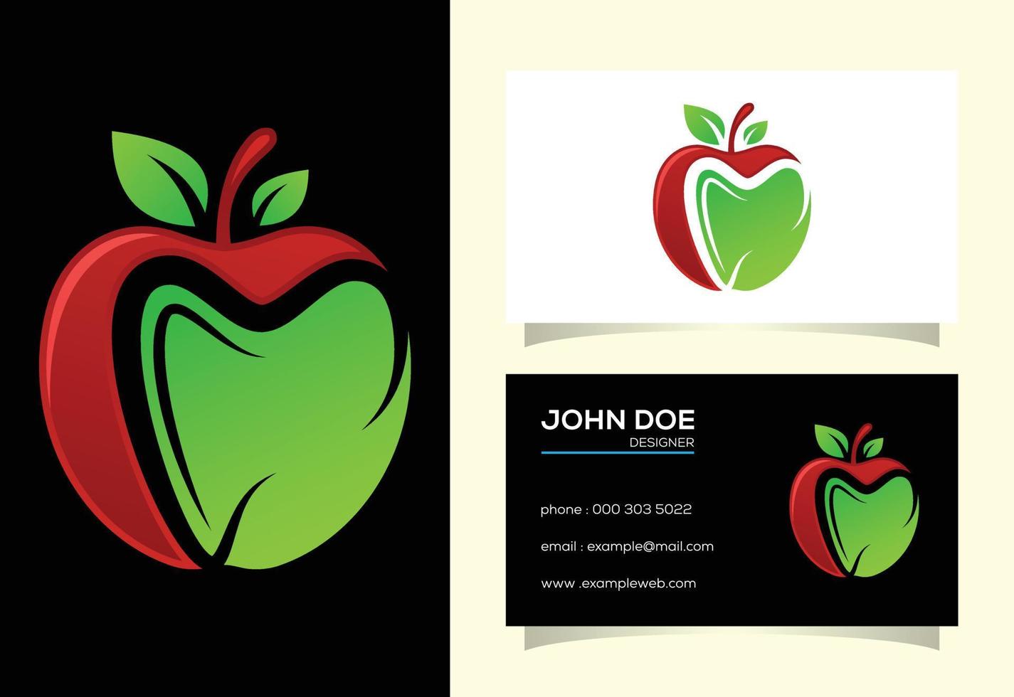 Dental apple logo sign symbol design, Green apple tooth teeth dent dental dentist image icon vector