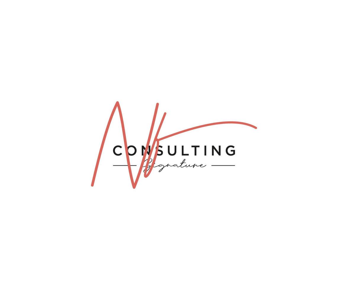 Initial NF signature logo collection template vector. Hand drawn Calligraphy lettering Vector illustration.