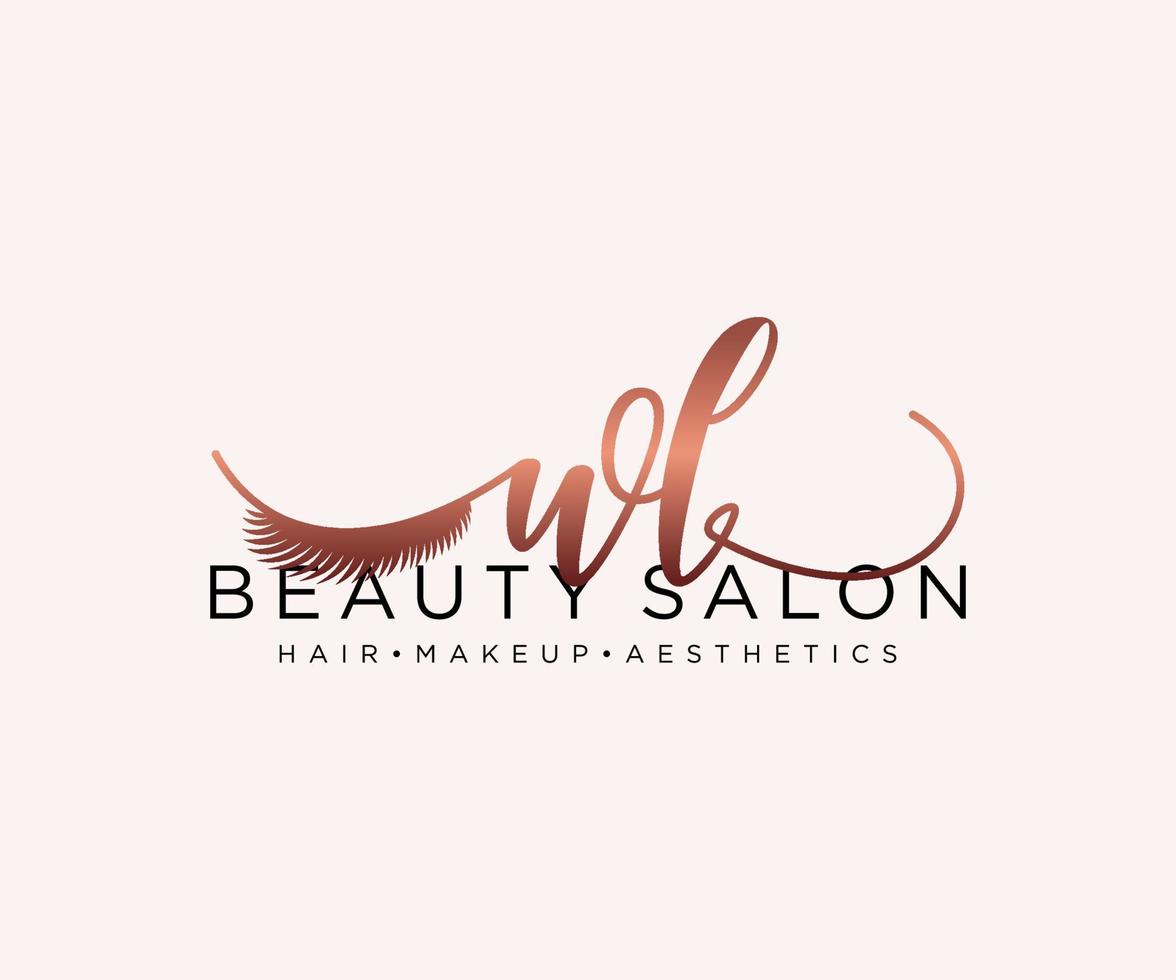 Initial WL feminine logo collections template. handwriting logo of initial signature, wedding, fashion, jewerly, boutique, floral and botanical with creative template for any company or business. vector