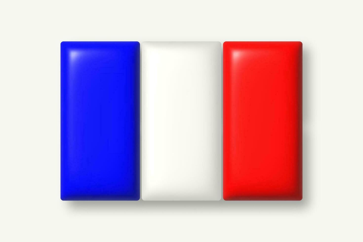 3d flag icon. Flag of France. Vector illustration.