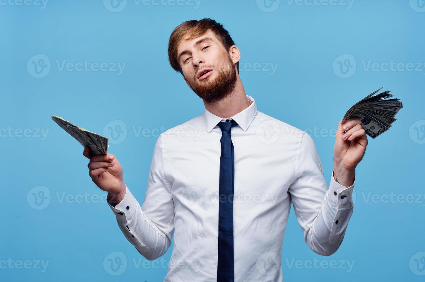 business man in shirt with tie glasses money wealth lifestyle photo