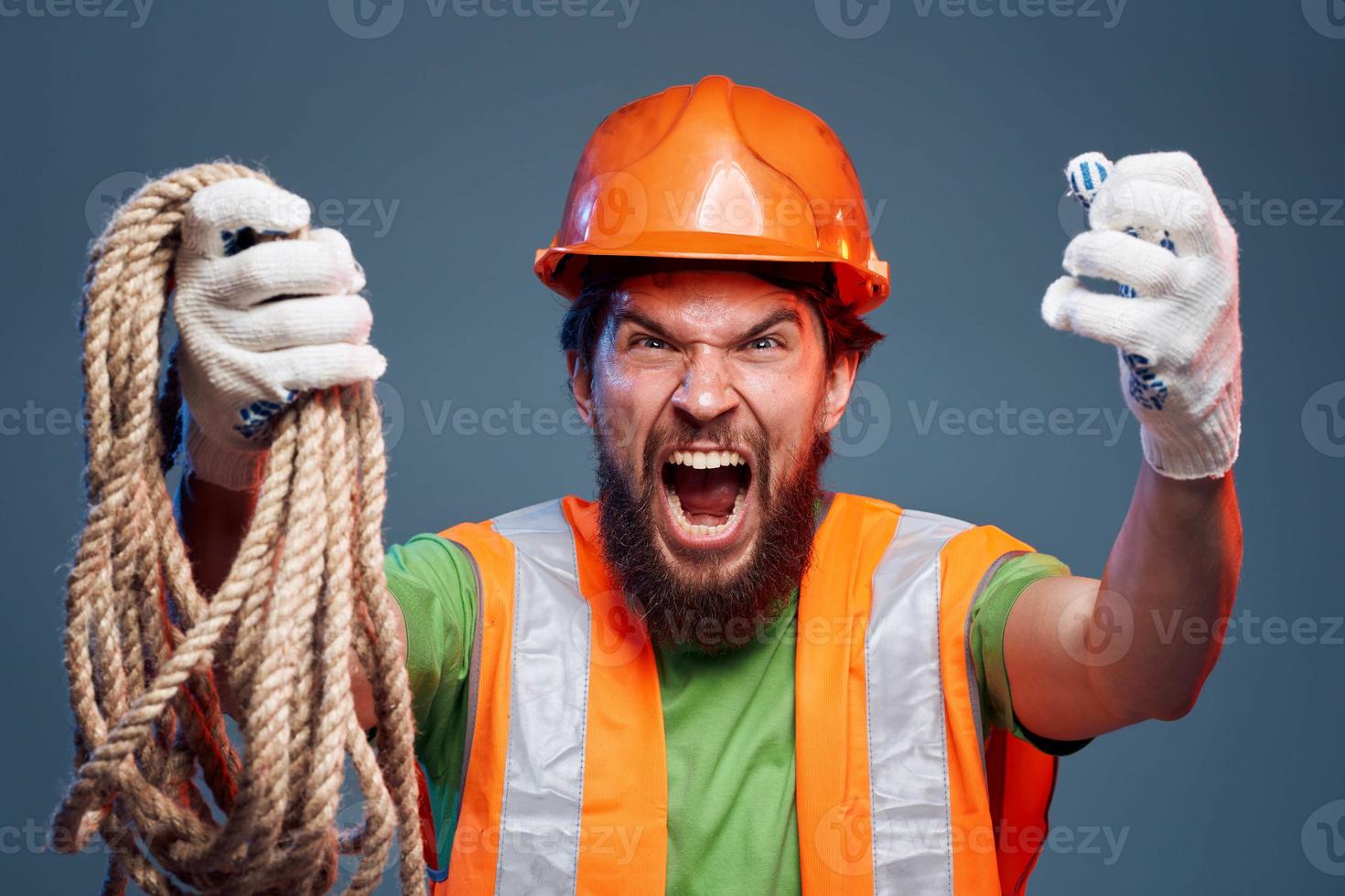 gritando hombre recortado ver de naranja difícil sombrero emoción profesional foto