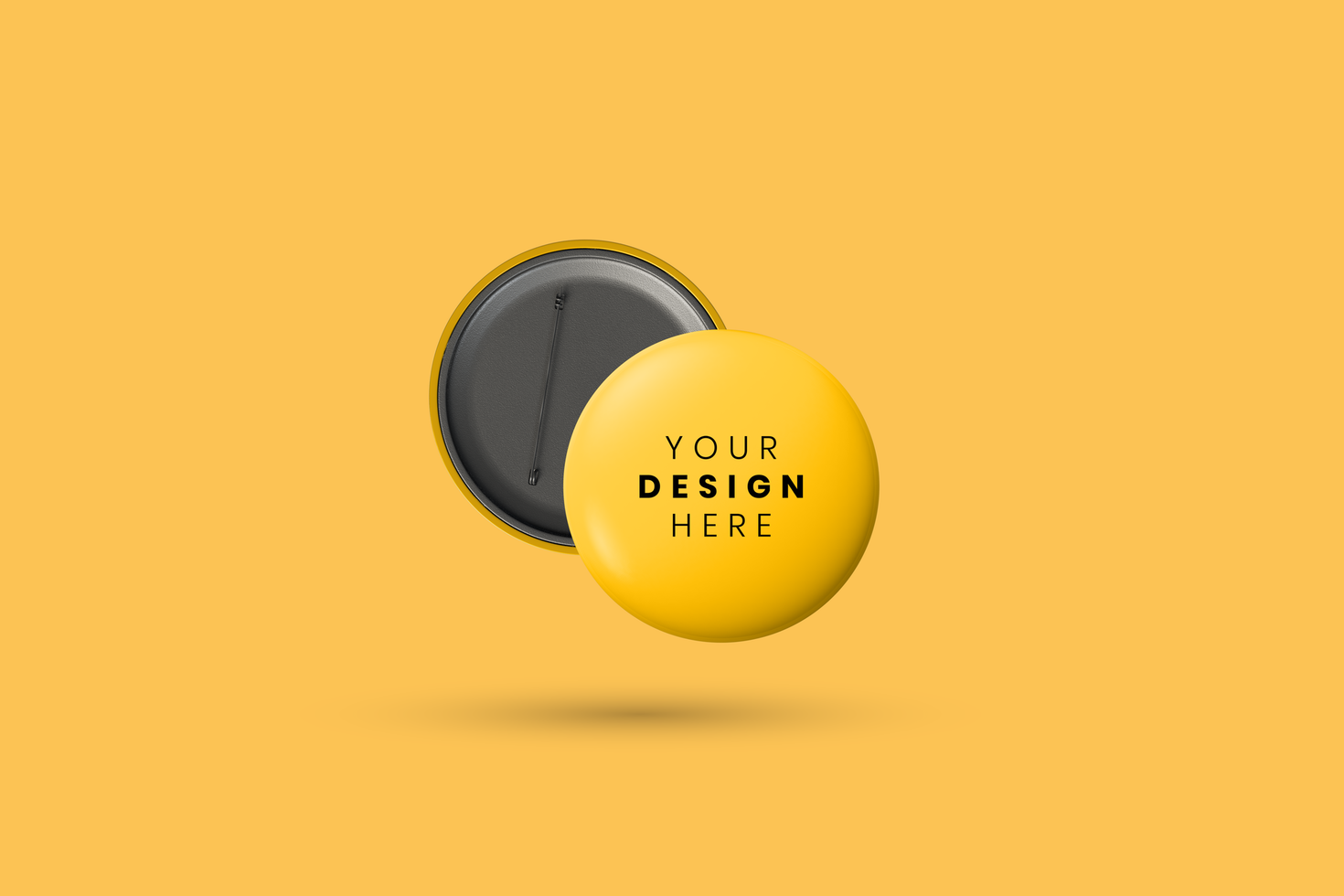 Pin badge mockup set psd, front and back, 3d render psd