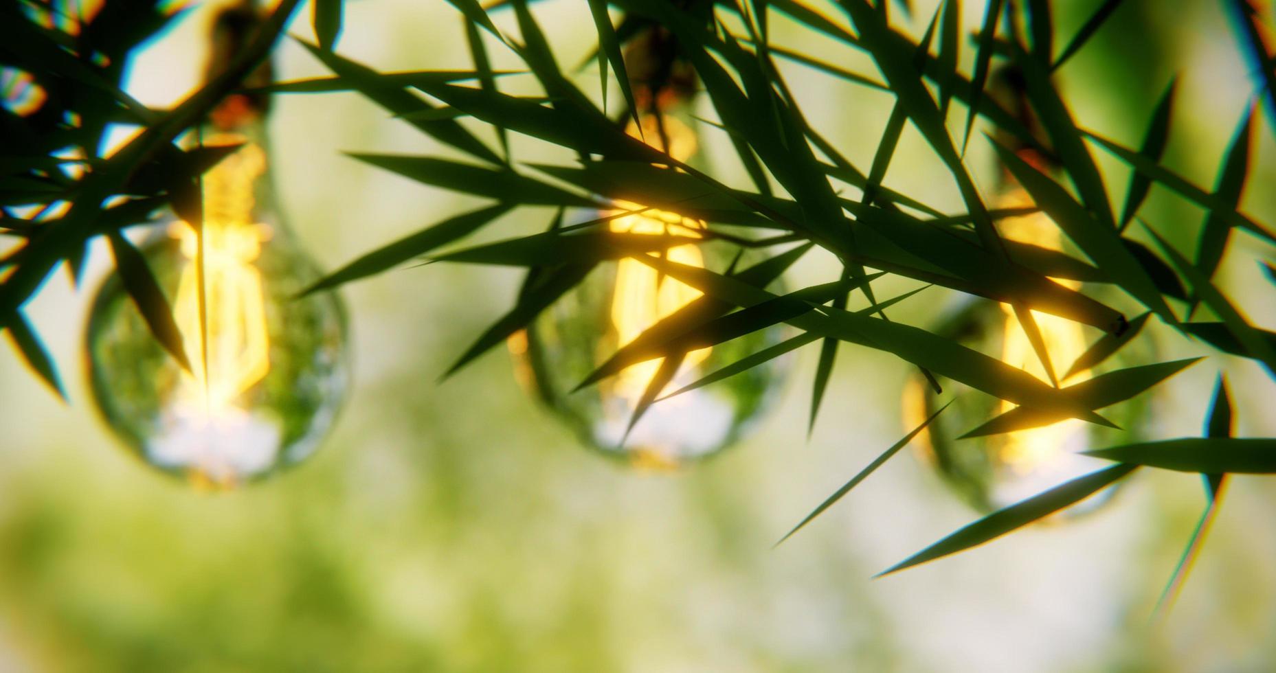 3d design render of trees with lights photo