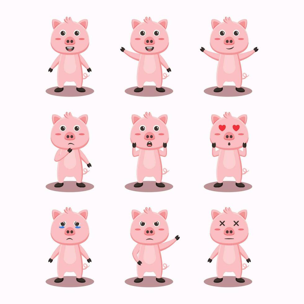 Illustration vector graphic of cute pig that is suitable for children's products