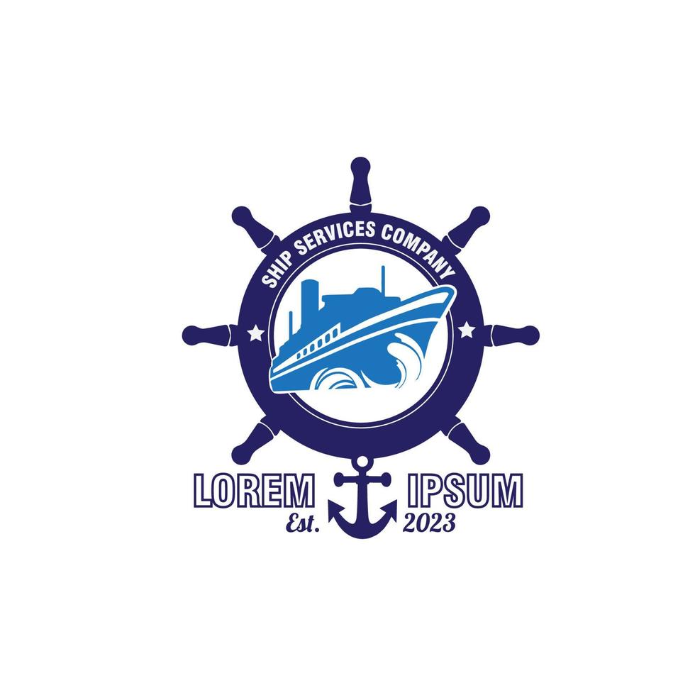 logo cruise ship vector illustration