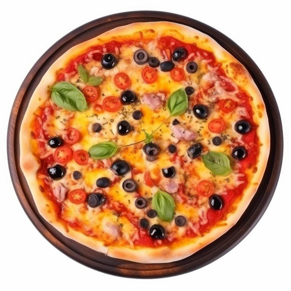 Hot pizza isolated. Illustration photo