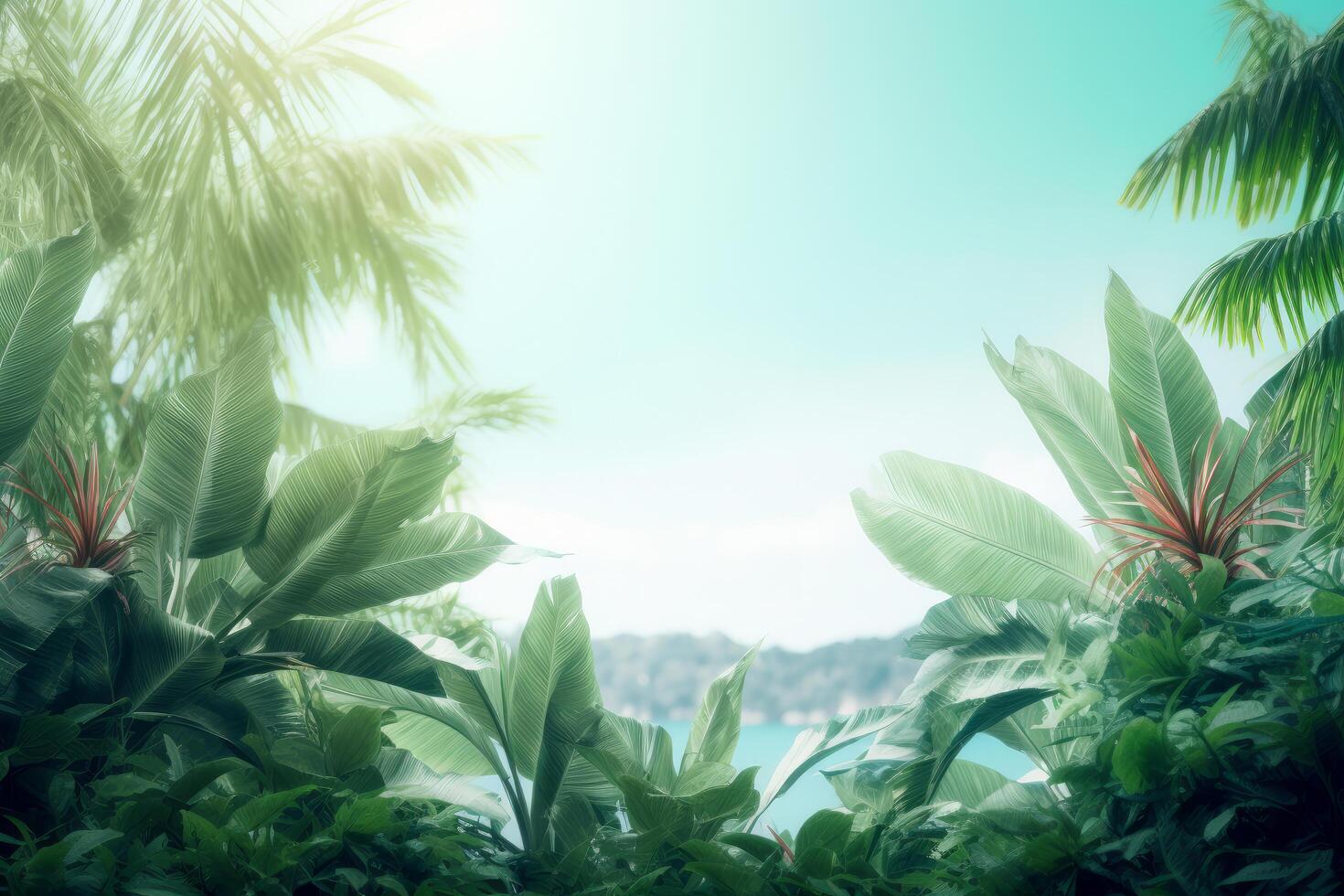 Summer tropical background with copy space. Illustration photo