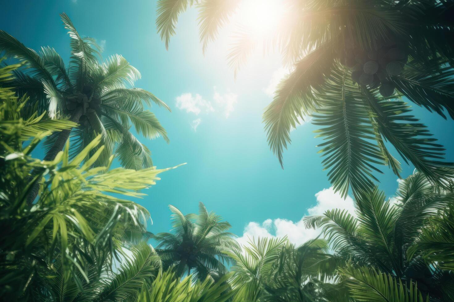 Summer tropical background with copy space. Illustration photo