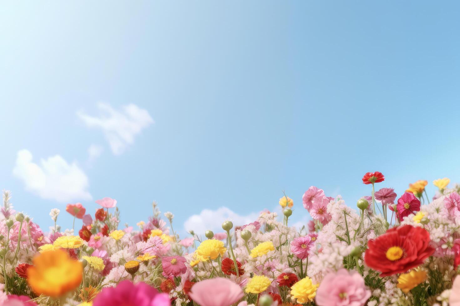 verano antecedentes con flores ilustración ai generativo foto