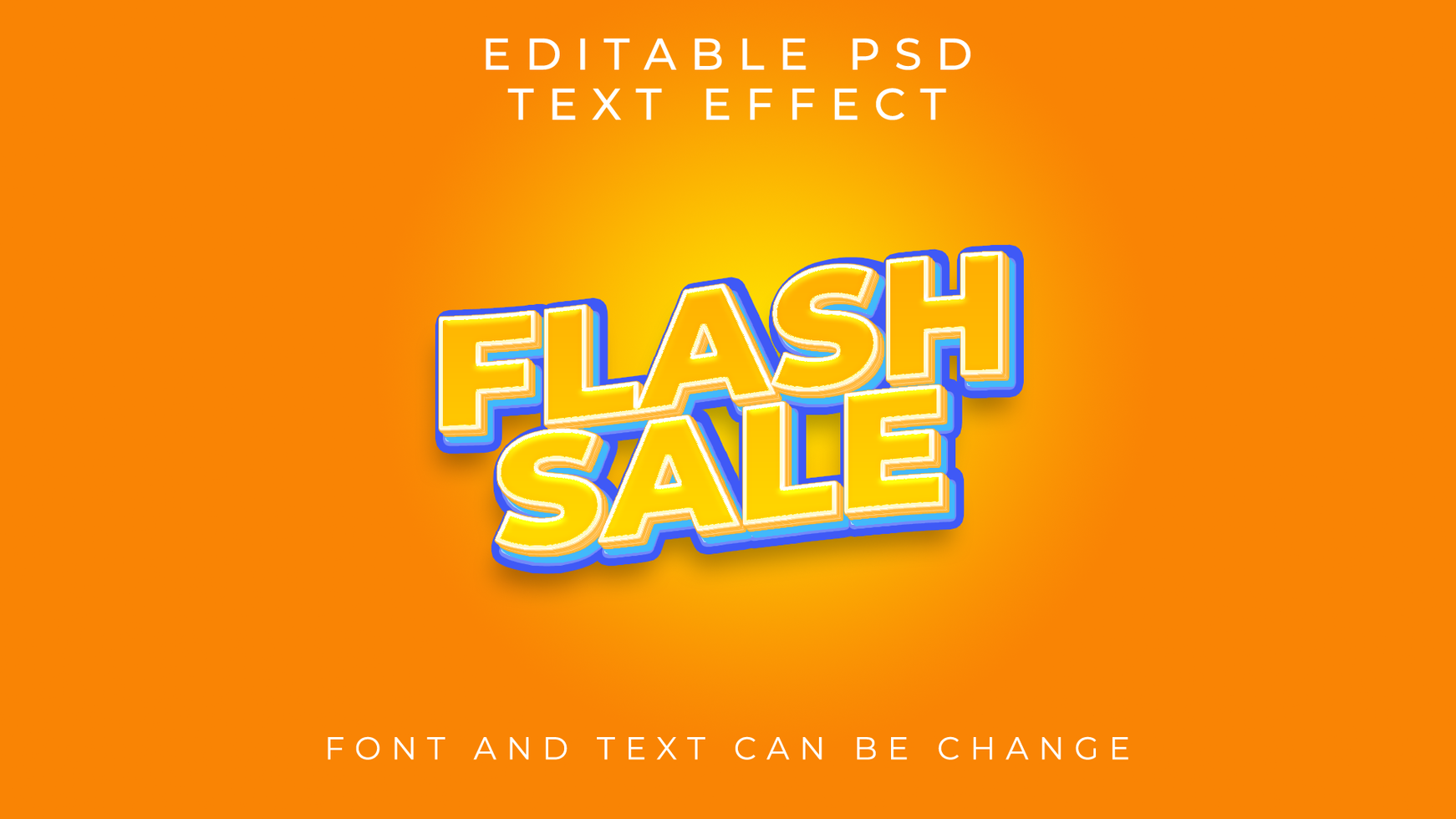 3d psd destello rebaja editable texto efecto