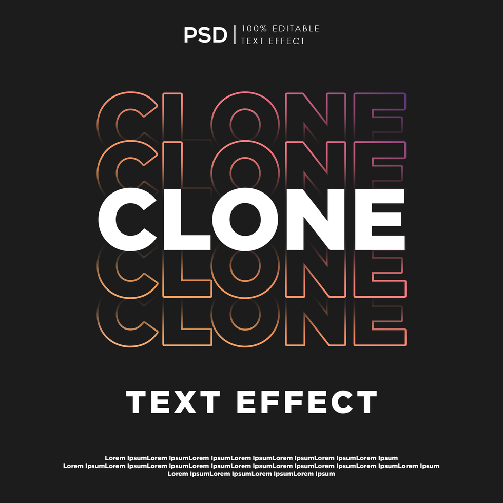 cloner texte effet psd