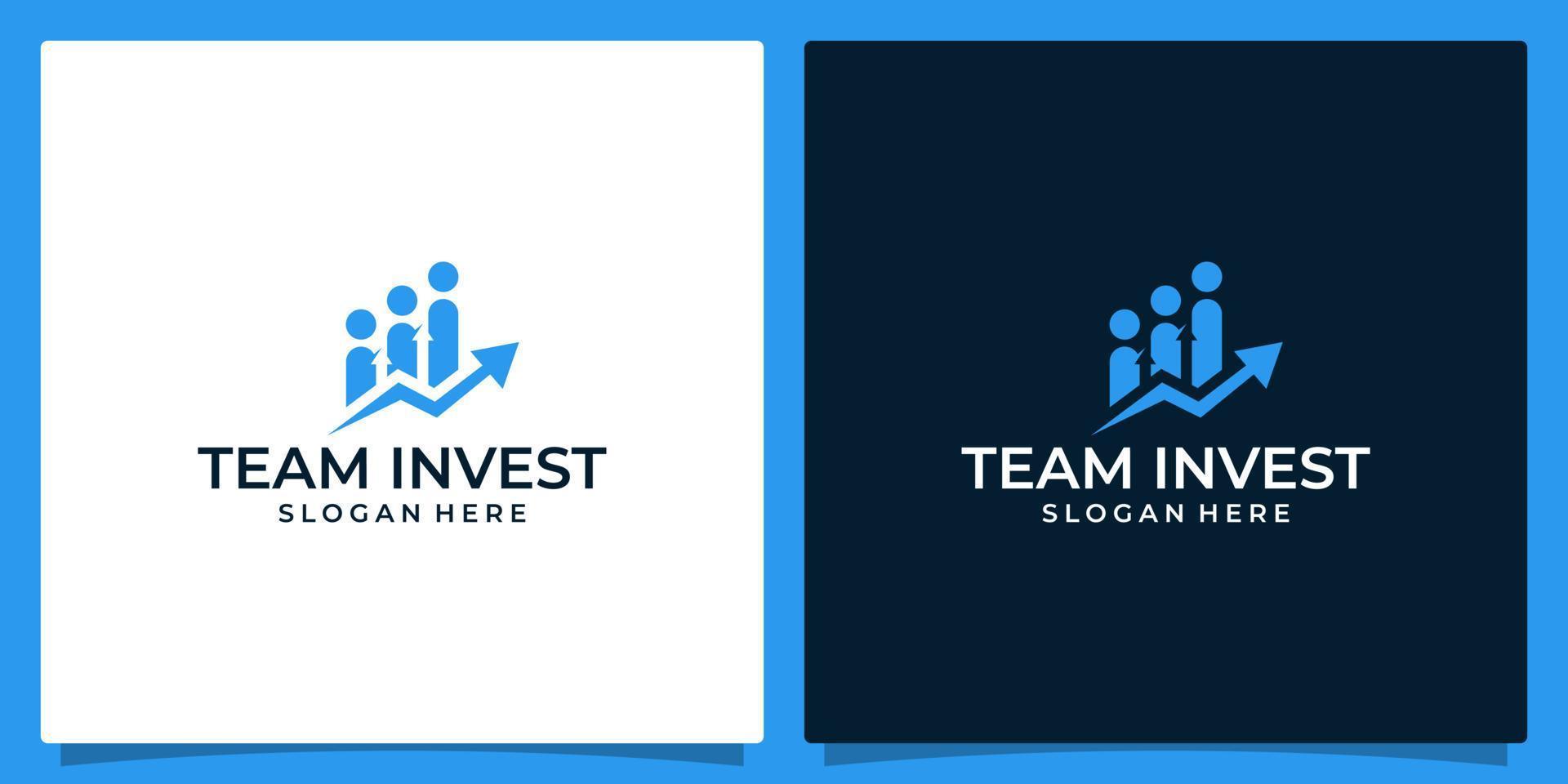 Finanzas negocio equipo vector logo diseño con crecimiento analítica inversión logo vector diseño modelo