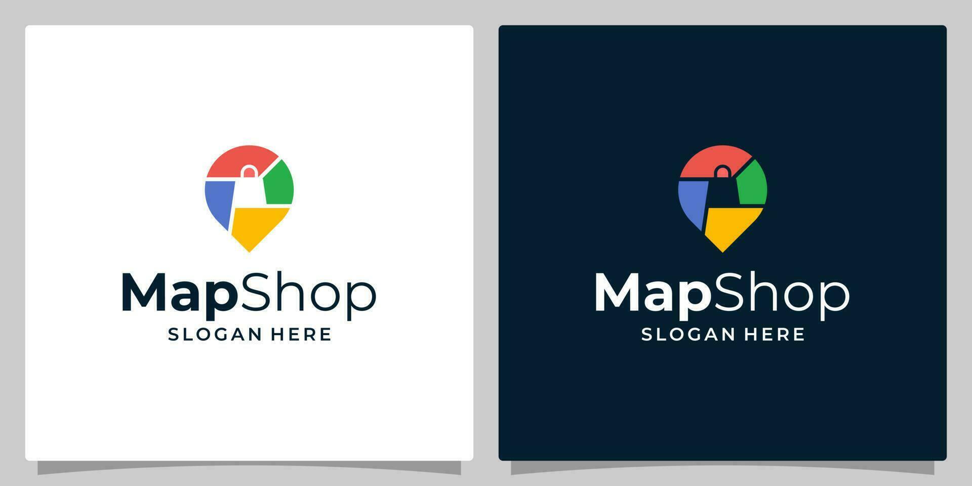 ubicación mapa logo con compras bolso logo gráfico diseño vector ilustración. símbolo, icono, creativo