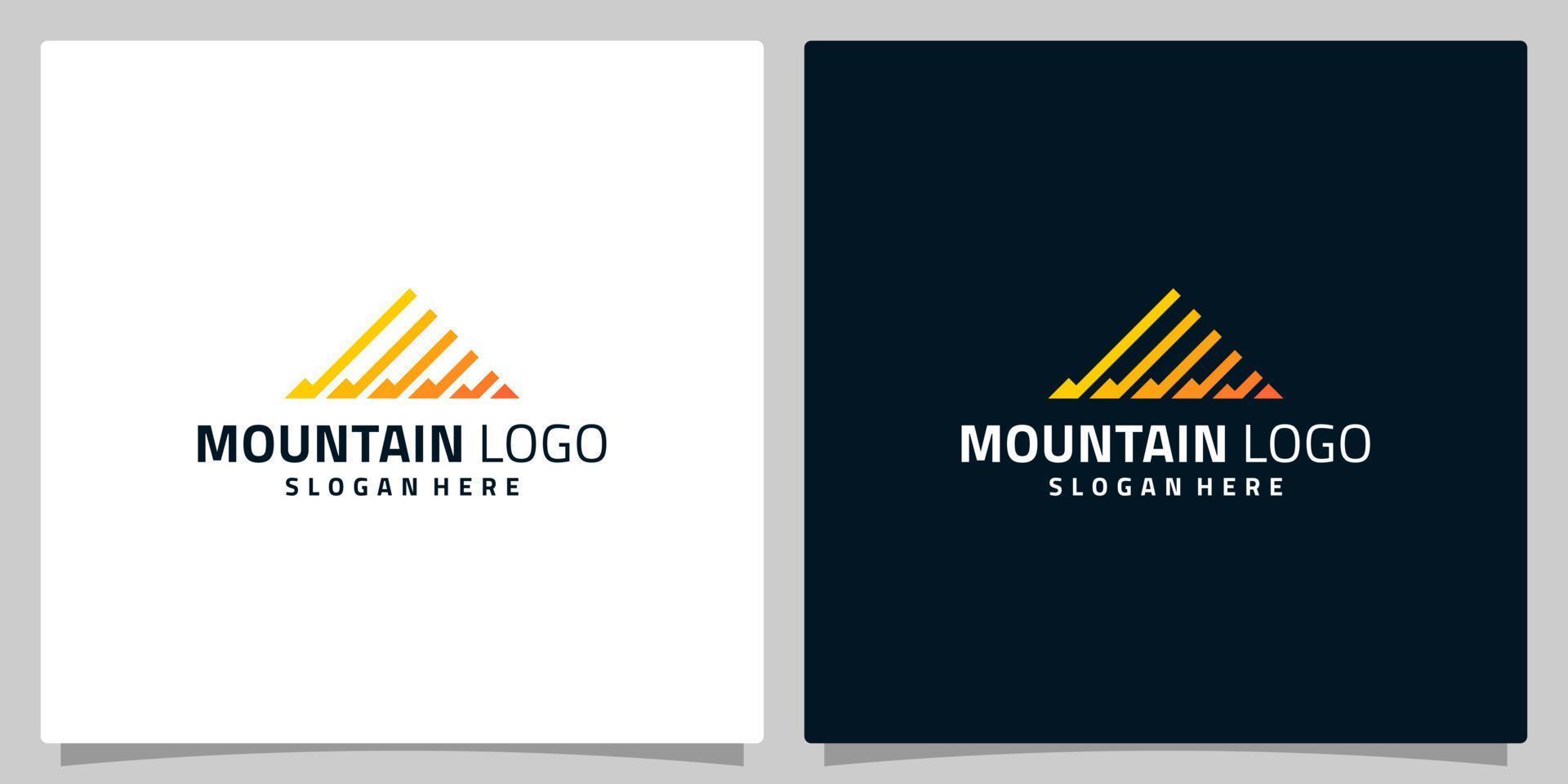 Creative mountain logo with symbol for modern marketing, analytic, investment logo graphic design vector illustration. Symbol, icon, creative