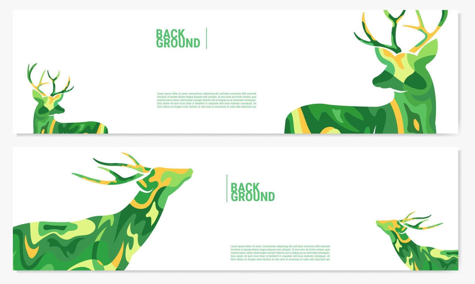 abstract colorful deer template design in green color, abstract deer vector background
