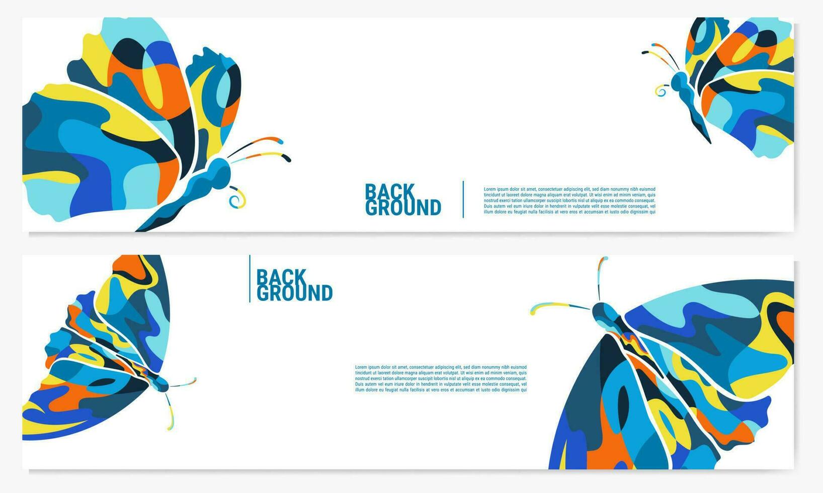 abstract colorful butterfly banner design, abstract butterfly background vector