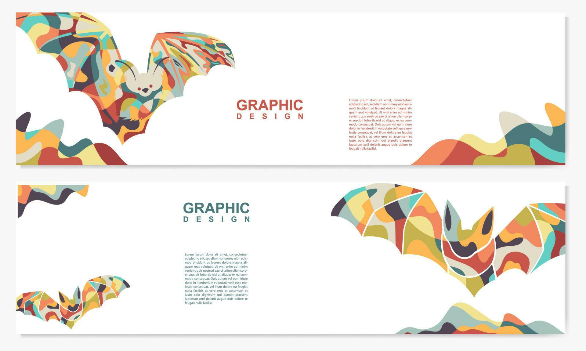 abstract colorful flying bat design template flying bat vector abstract colorful flying bat design template flying bat vector