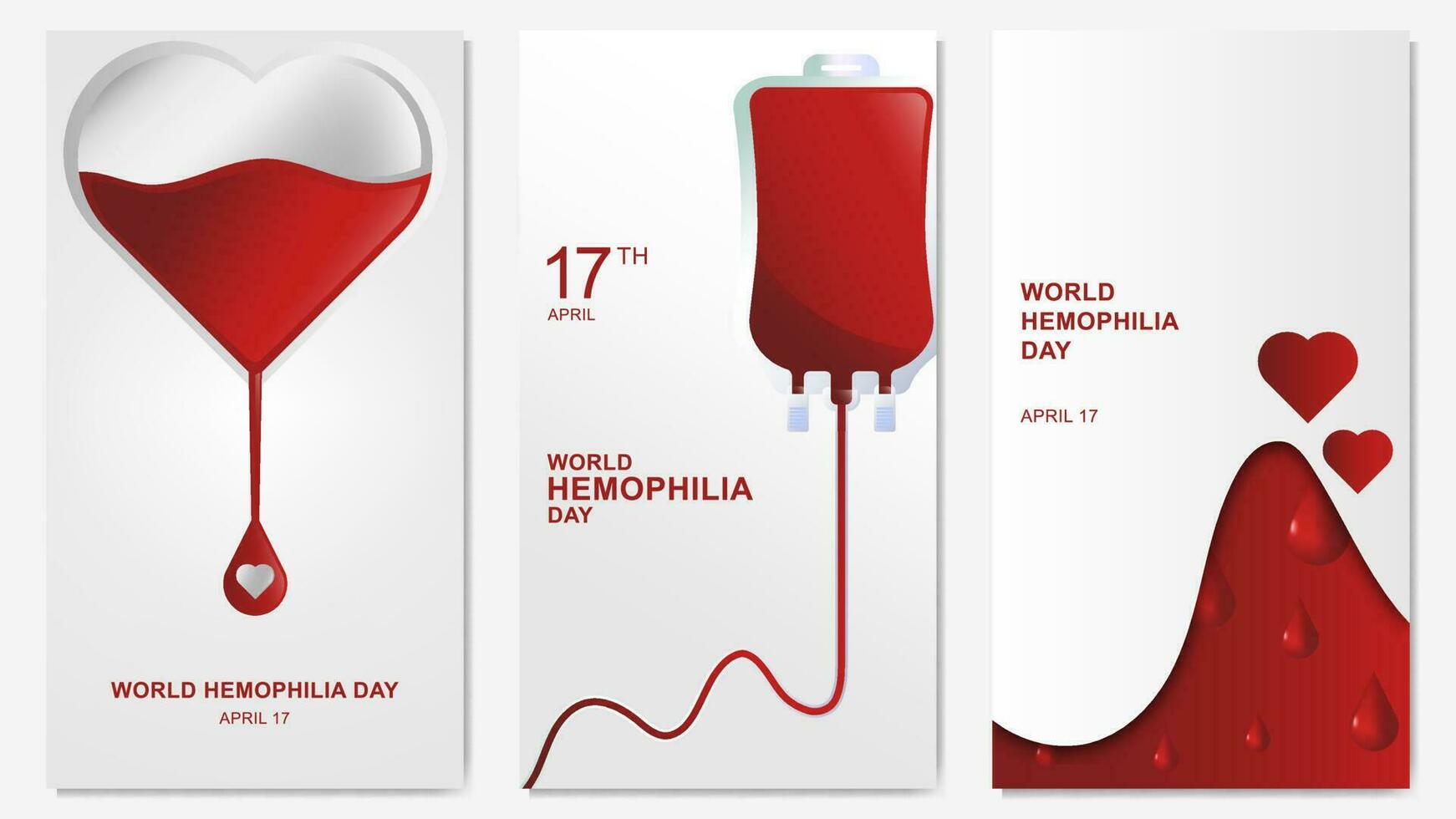 mundo hemofilia día bandera diseño es celebrado cada año en abril 17, conciencia, póster modelo vector