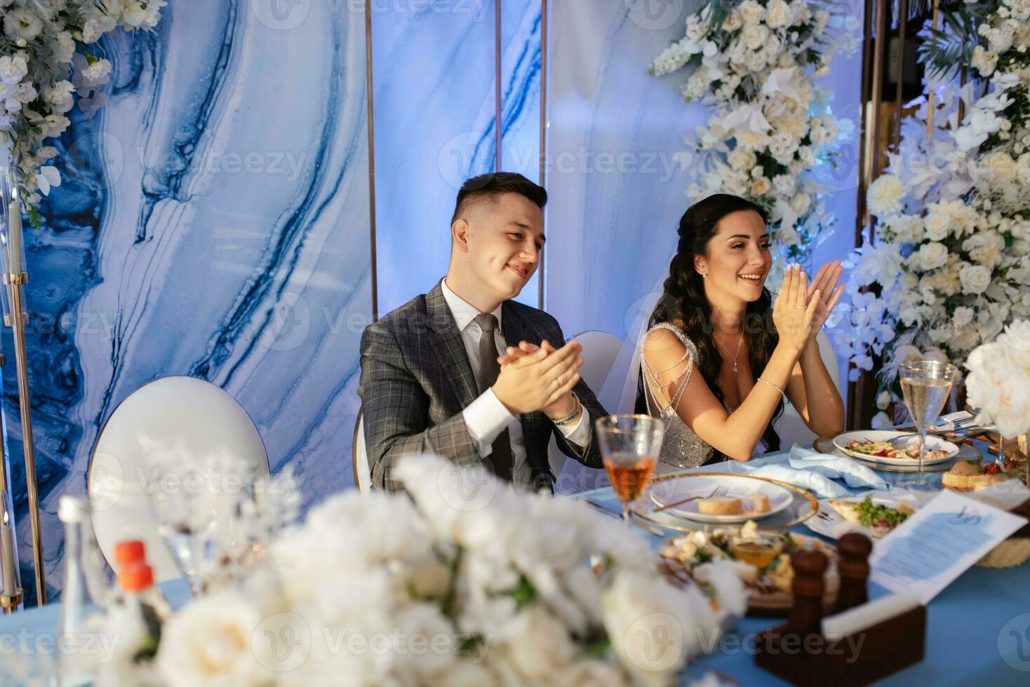 portrait of the newlyweds at the presidium photo