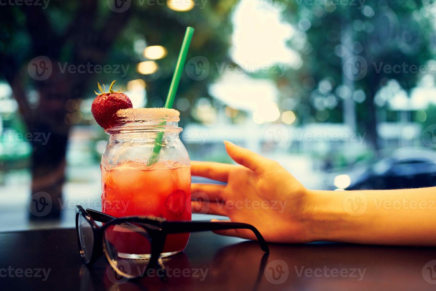non-alcoholic cocktail glasses on a table in a cafe leisure lifestyle photo