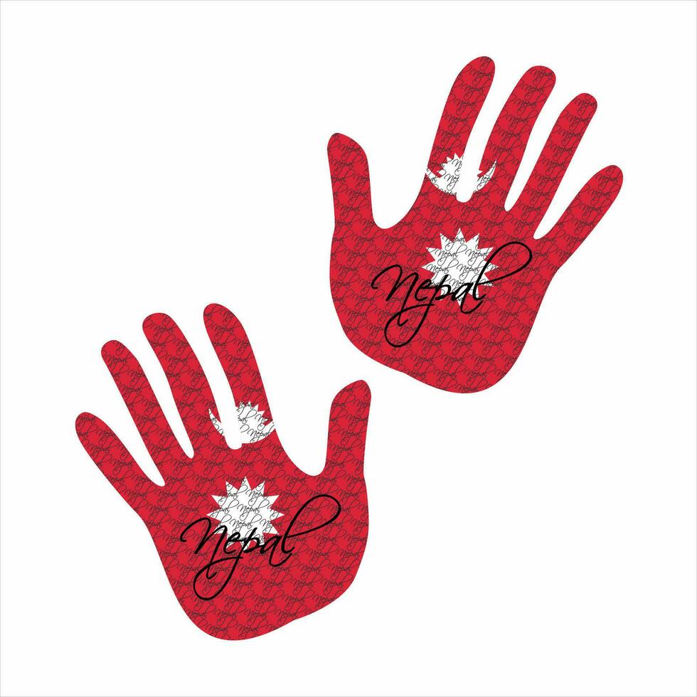 nepal flag hand vector