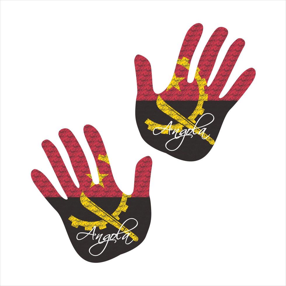 angola flag hand vector