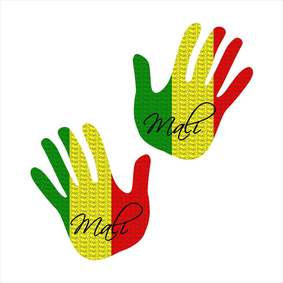 mali flag hand vector
