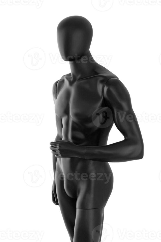 Gloss cyan color mannequin male isolated photo
