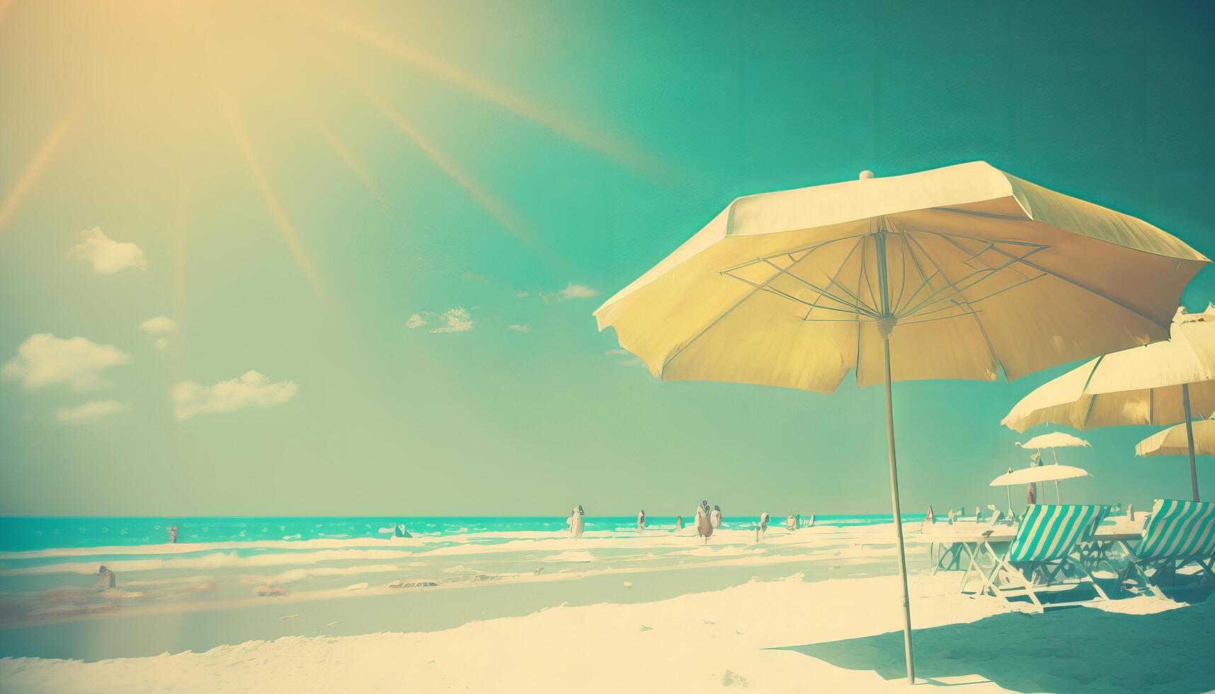 Summer holidays beach background as soft ethereal dreamy background. photo