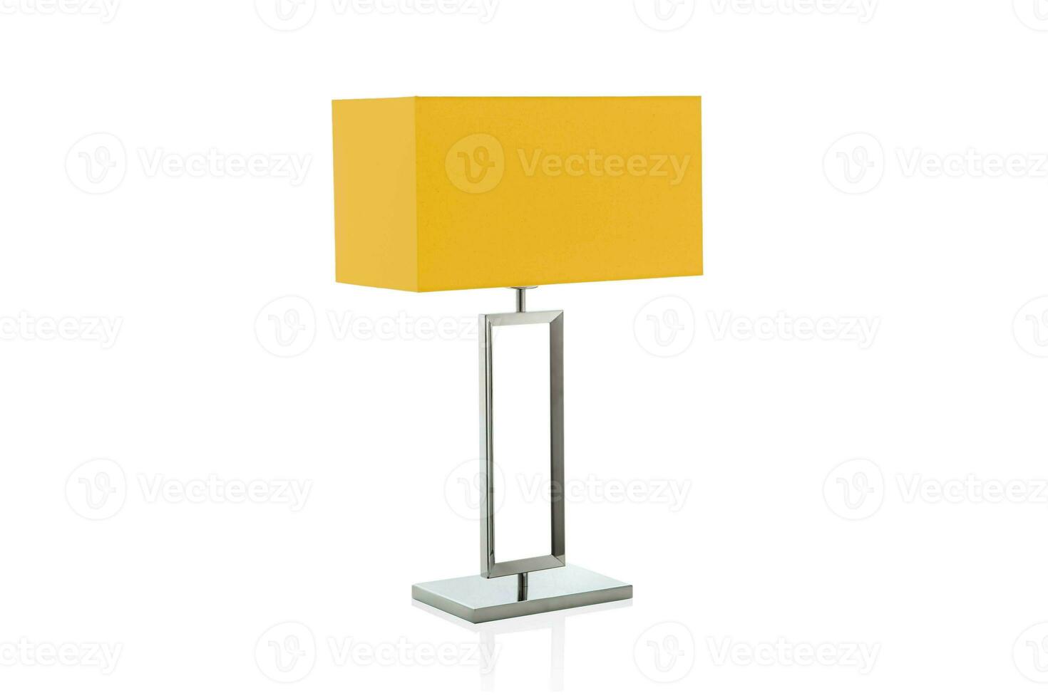 Modern table lamp with small orange lampshade photo