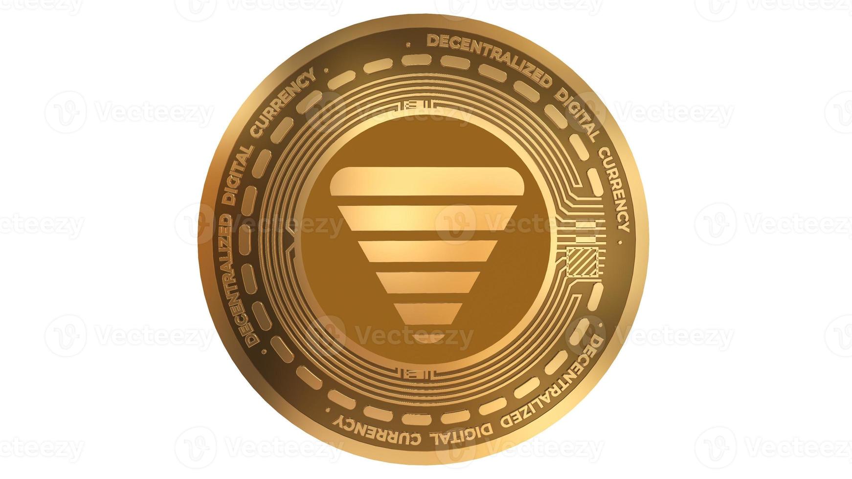 3D Render Golden 88Mph Mph Cryptocurrency Coin Symbol Close up photo