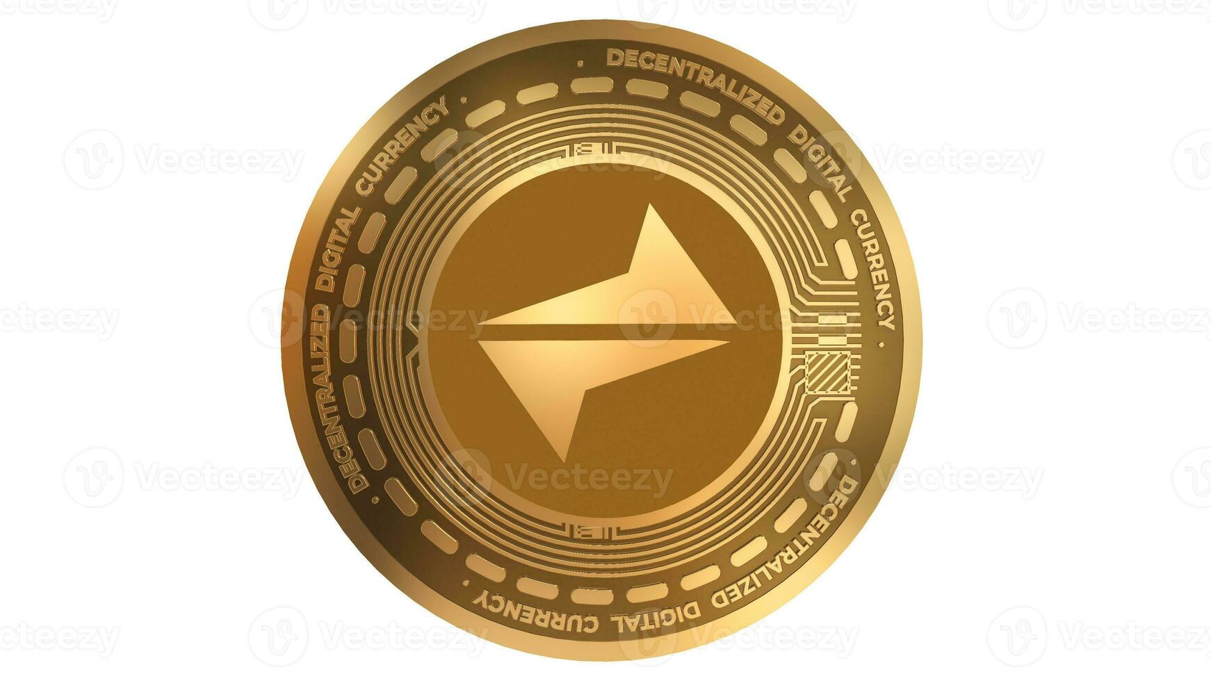 3D Render Golden Bitsend Bsd Cryptocurrency Coin Symbol Close up photo