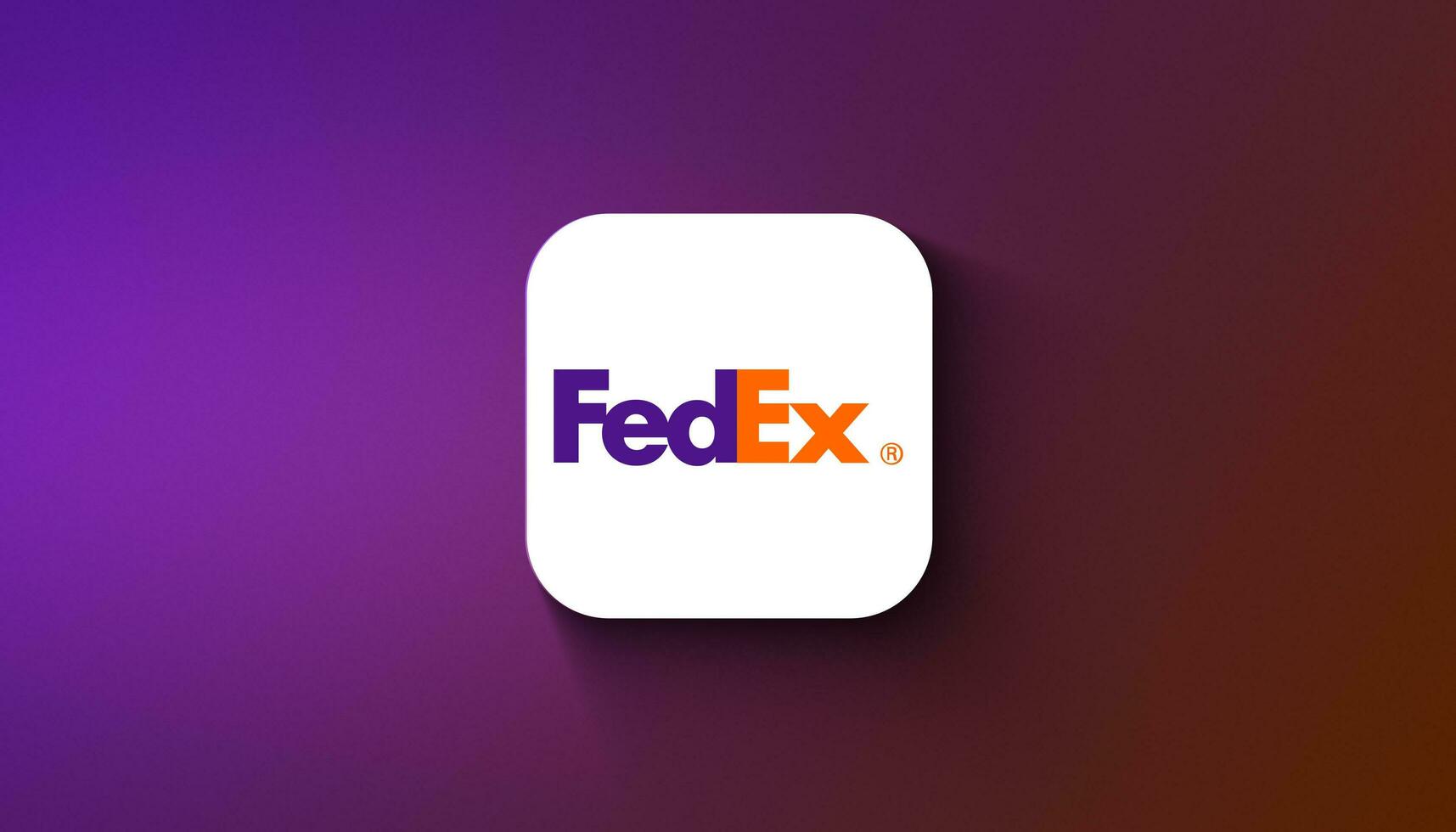 illustration FedEx Mobile application is displayed on gradient