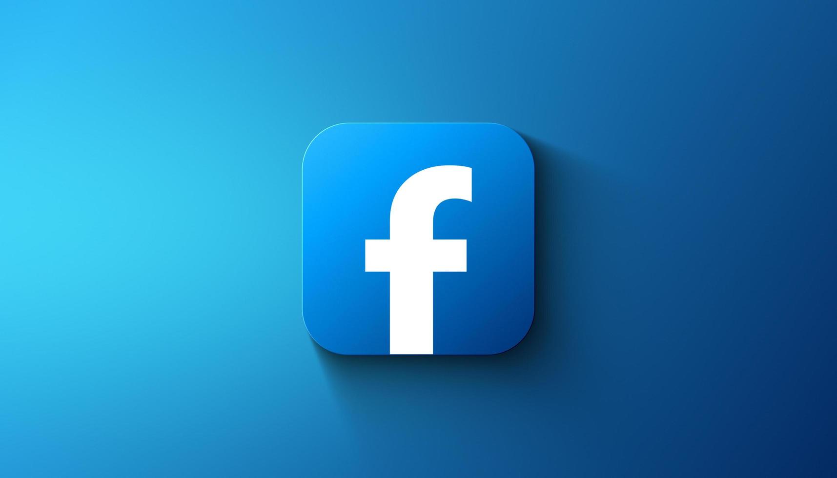 illustration Facebook application is displayed on gradient background