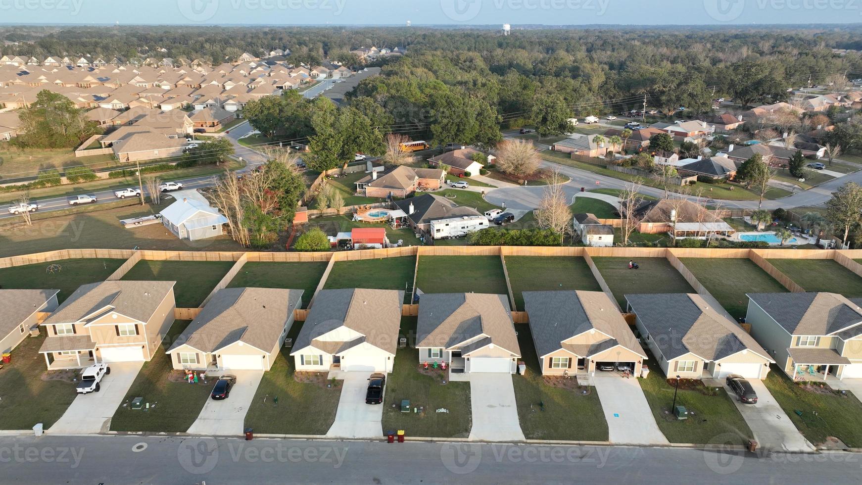 Aerial drone picture of housing complex photo