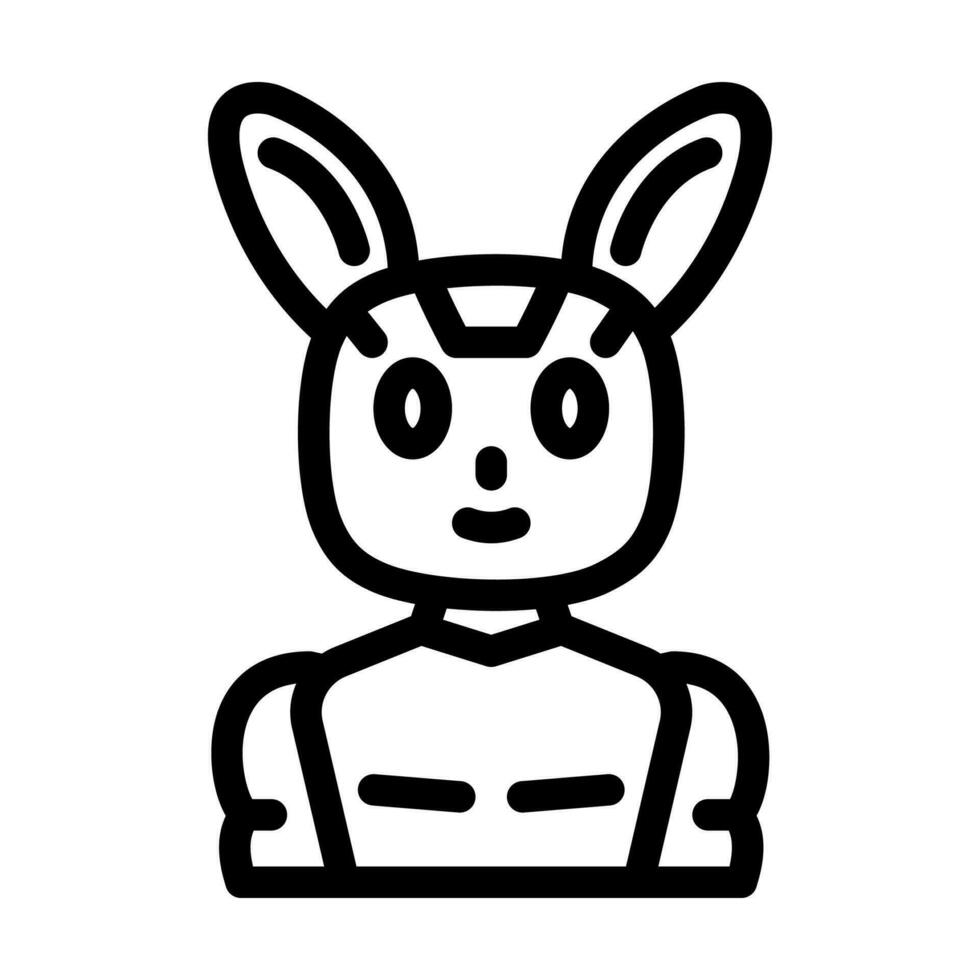character chat bot line icon vector illustration