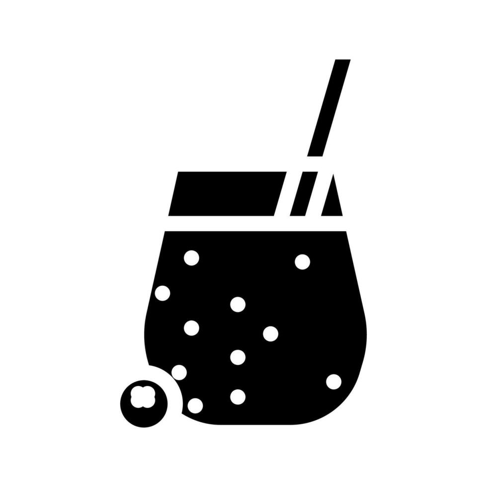 baya zalamero bebida glifo icono vector ilustración