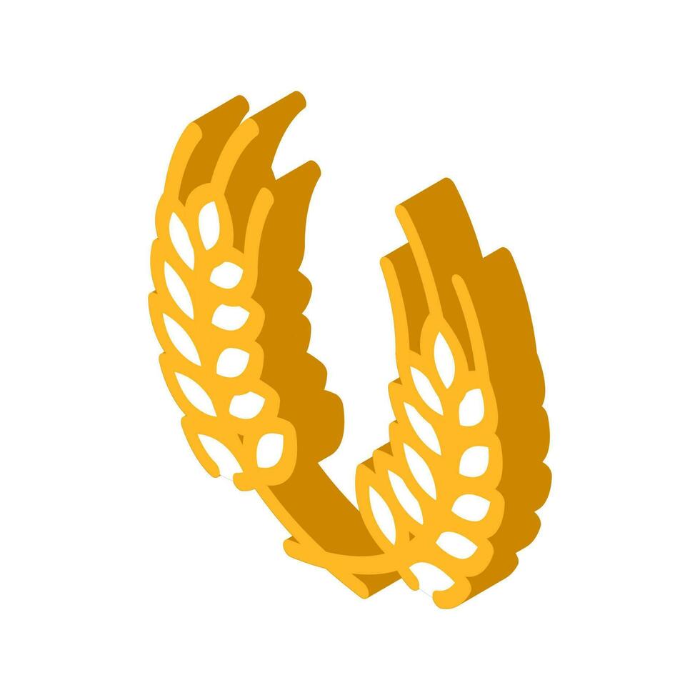 wreath ears of wheat isometric icon vector illustration