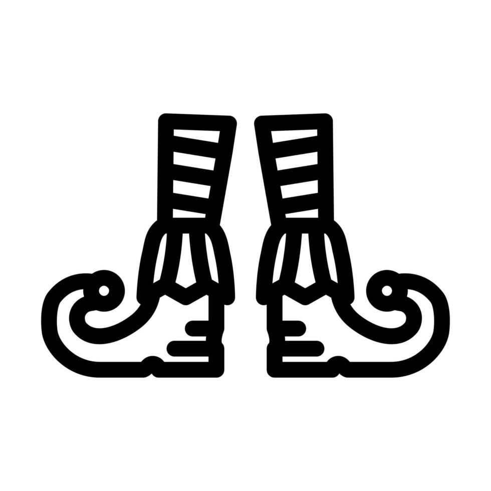 pierna duende gracioso línea icono vector ilustración