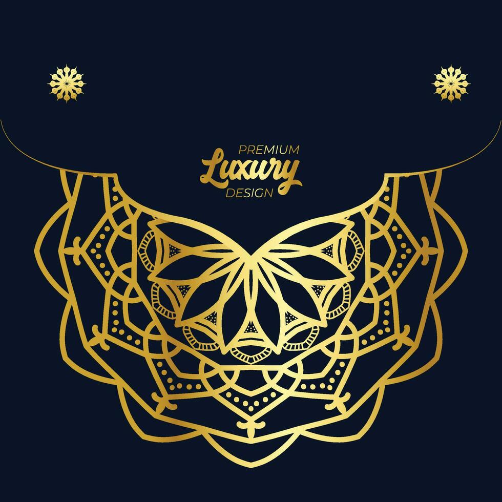 Luxury mandala background with golden arabesque pattern vector