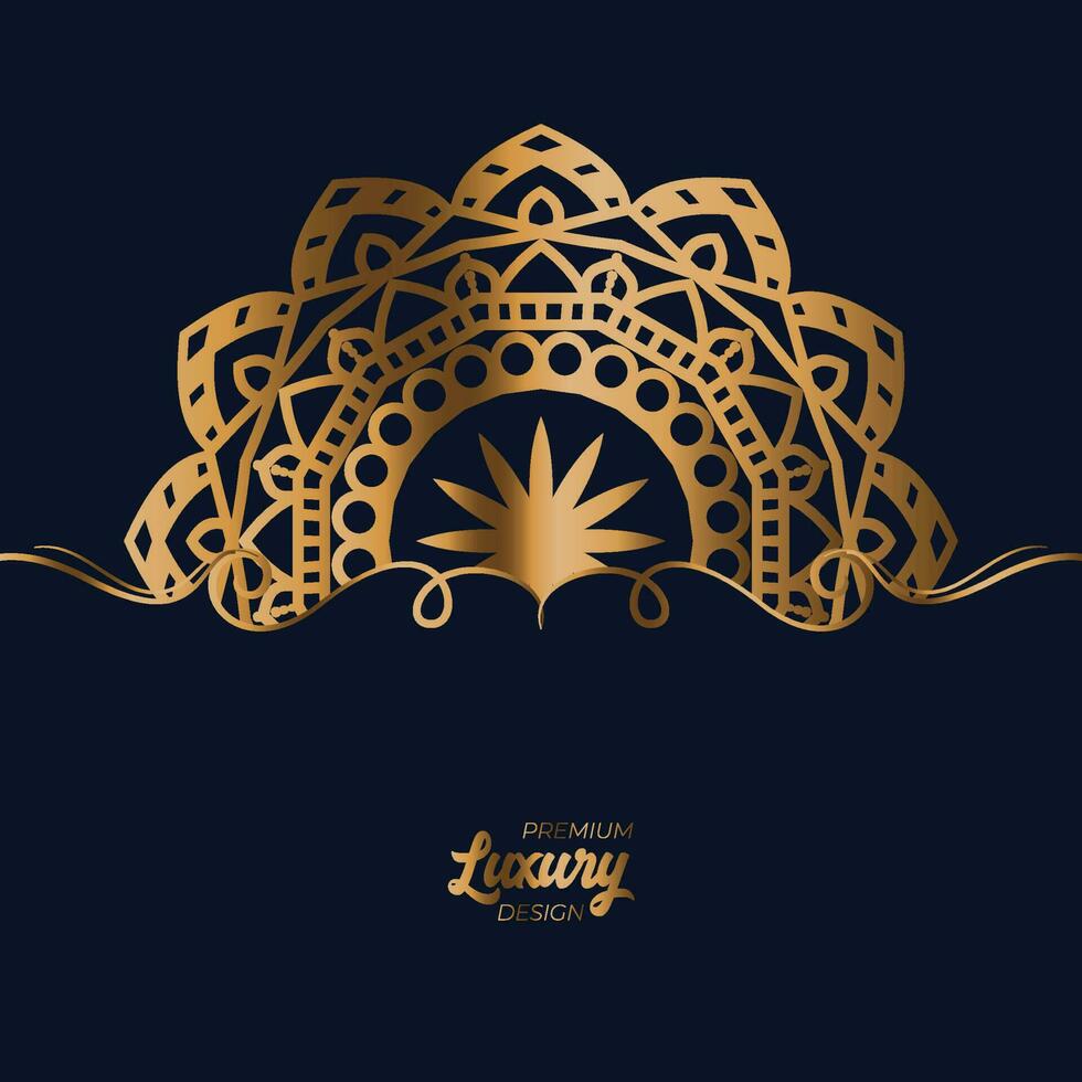 Luxury mandala background with golden arabesque pattern vector