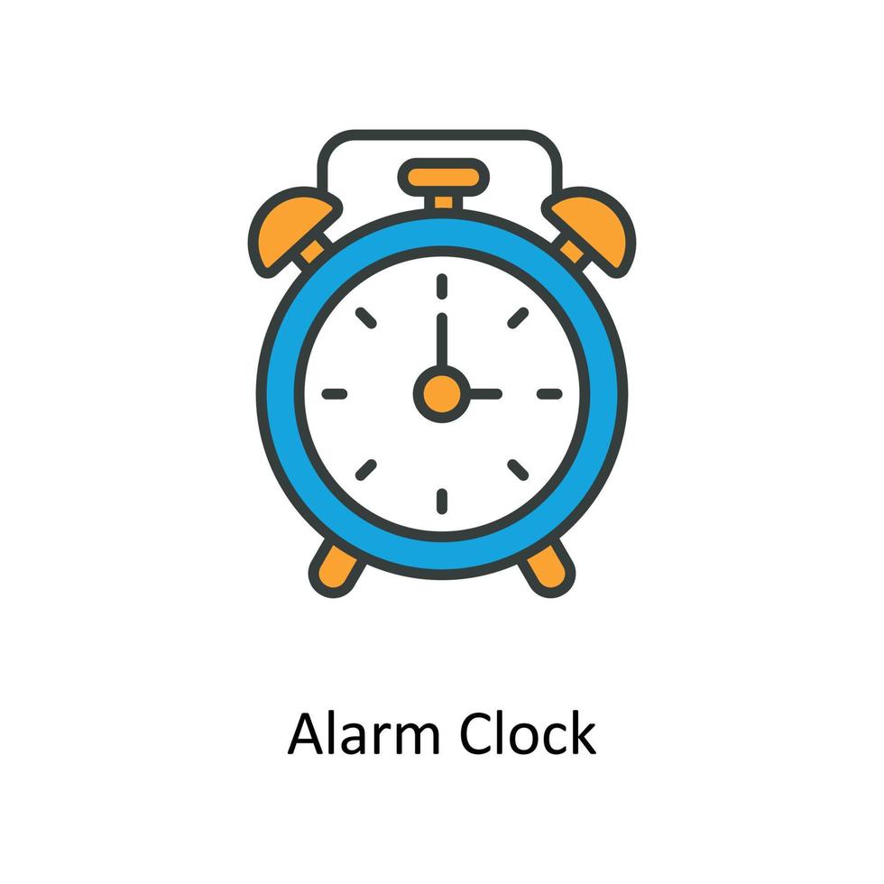 Alarm Clock Vector Fill outline Icons. Simple stock illustration stock