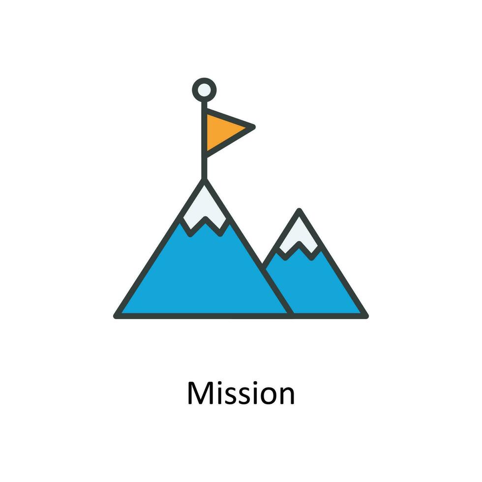 Mission Vector Fill outline Icons. Simple stock illustration stock