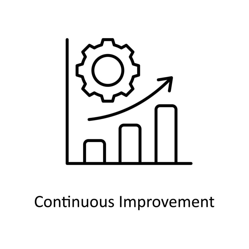 Continuous Improvement Vector  outline Icons. Simple stock illustration stock