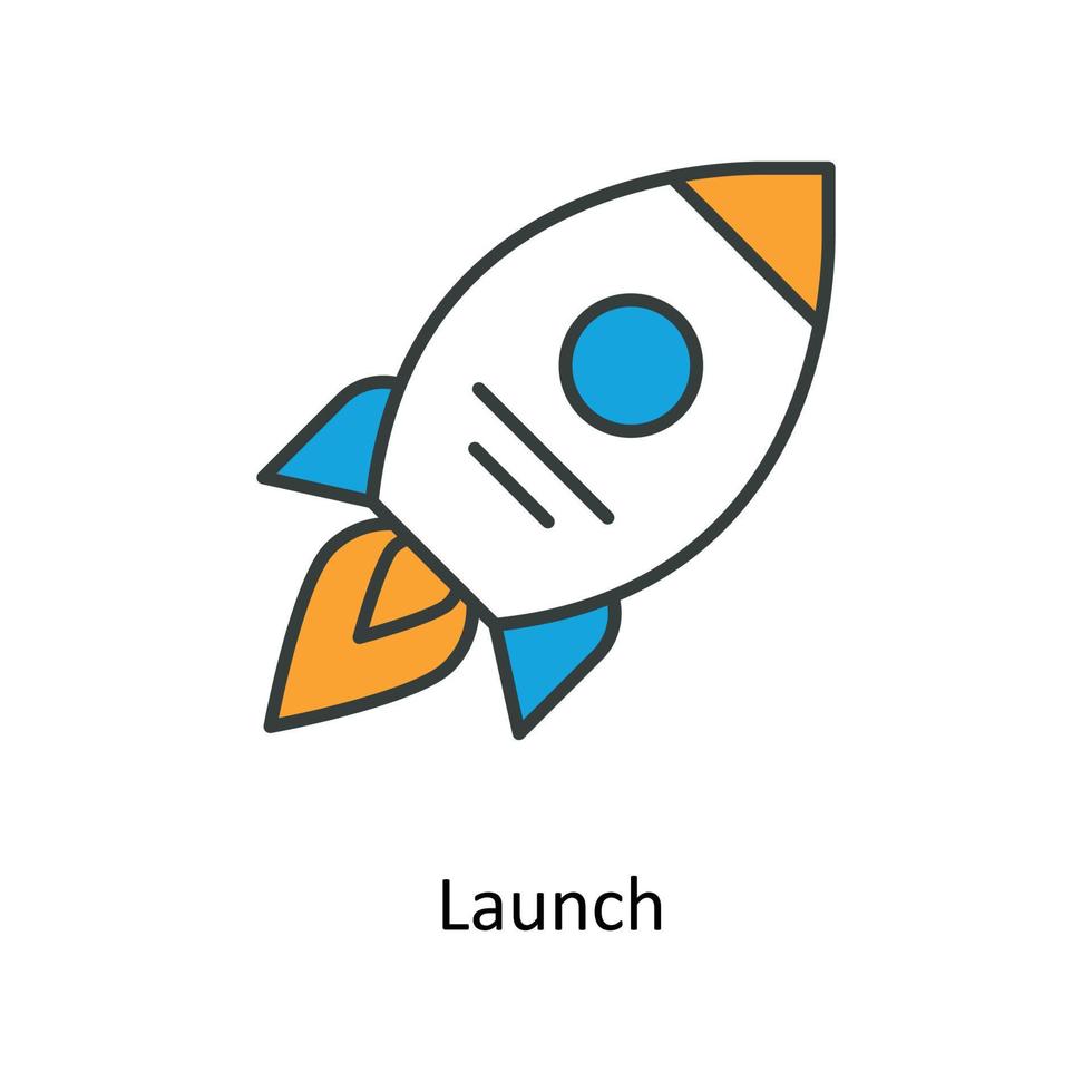 Launch Vector Fill outline Icons. Simple stock illustration stock